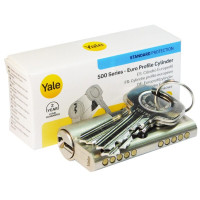 YALE Κύλινδρος Y500 νικελ 70mm (30-40) διπλής εισόδου Γ-Κ7762