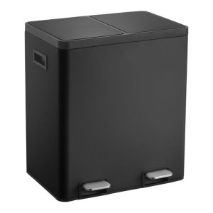 ANKOR Κάδος απορριμμάτων 20L και 20L με soft close inox μαύρο ματ 850259