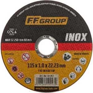 FF GROUP Δίσκος κοπής σιδήρου INOX 115X1.0mm 10242