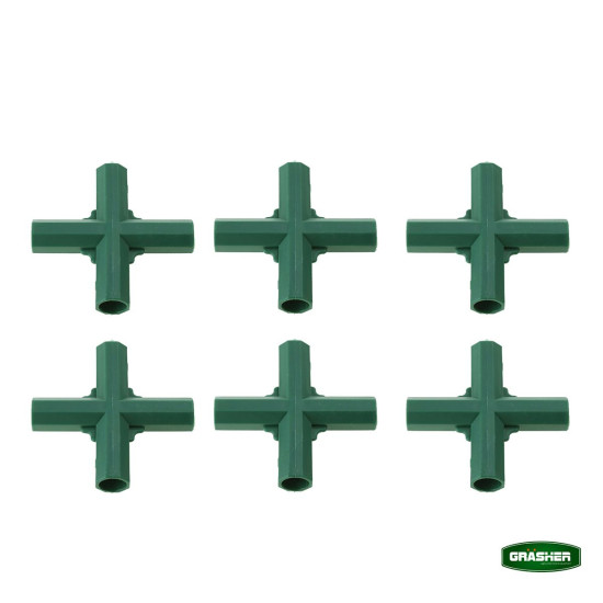 GRASHER Ενωτικά 4 θέσεων "Χ" Φ.16mm στηριγμάτων Φυτών 6 τμχ 104038