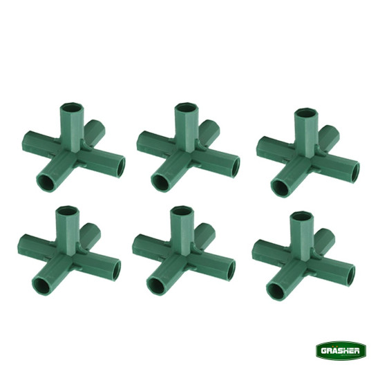 GRASHER Ενωτικά 5 θέσεων γωνία Φ.16mm στηριγμάτων φυτών 6 τμχ 104040