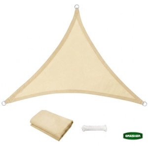 GRASHER Πανί σκίασης οxford αδιάβροχο τρίγωνο 180gr/m² εκρού 3,5x3,5x3,5m με κρίκους 104133