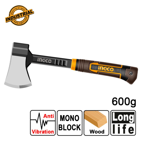 INGCO Τσεκούρι σφυρήλατο 600g με anti vibration εργονομική λαβή HAX081600L