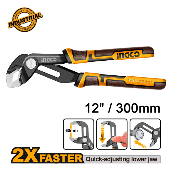 INGCO Γκαζοτανάλια Ρυθμιζόμενη (Fast Adjustment) 12"/300mm HPP38308