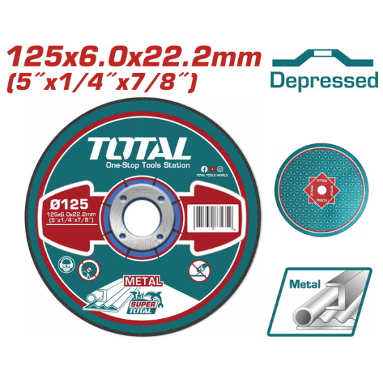 TOTAL δίσκος λειάνσεως μετάλλου Φ - 125 Χ 6mm (TAC2231251)