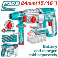 TOTAL Επαγγ. πνευματικό πιστολέτο μπατ. Li-ion 20V / 24mm χωρίς μπαταρία & φορτιστή BL Motor (TRHLI20248)