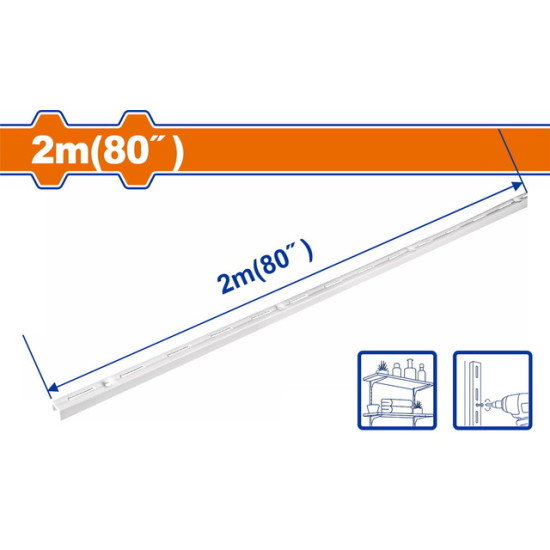 WADFOW βέργα διάτρητη μονή ραφιών 2m (WZJ9303)